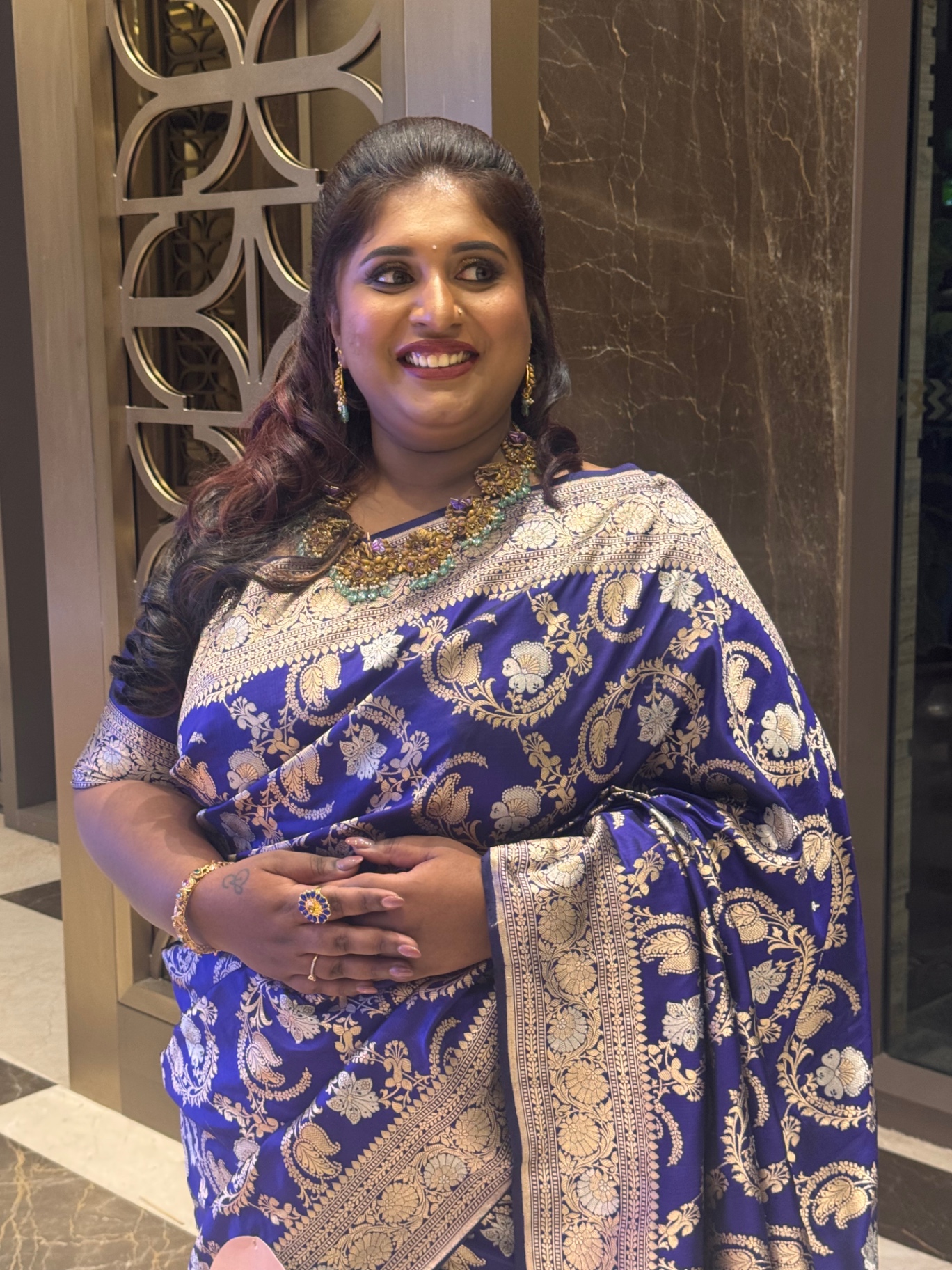 Ashvini , Blue Saree