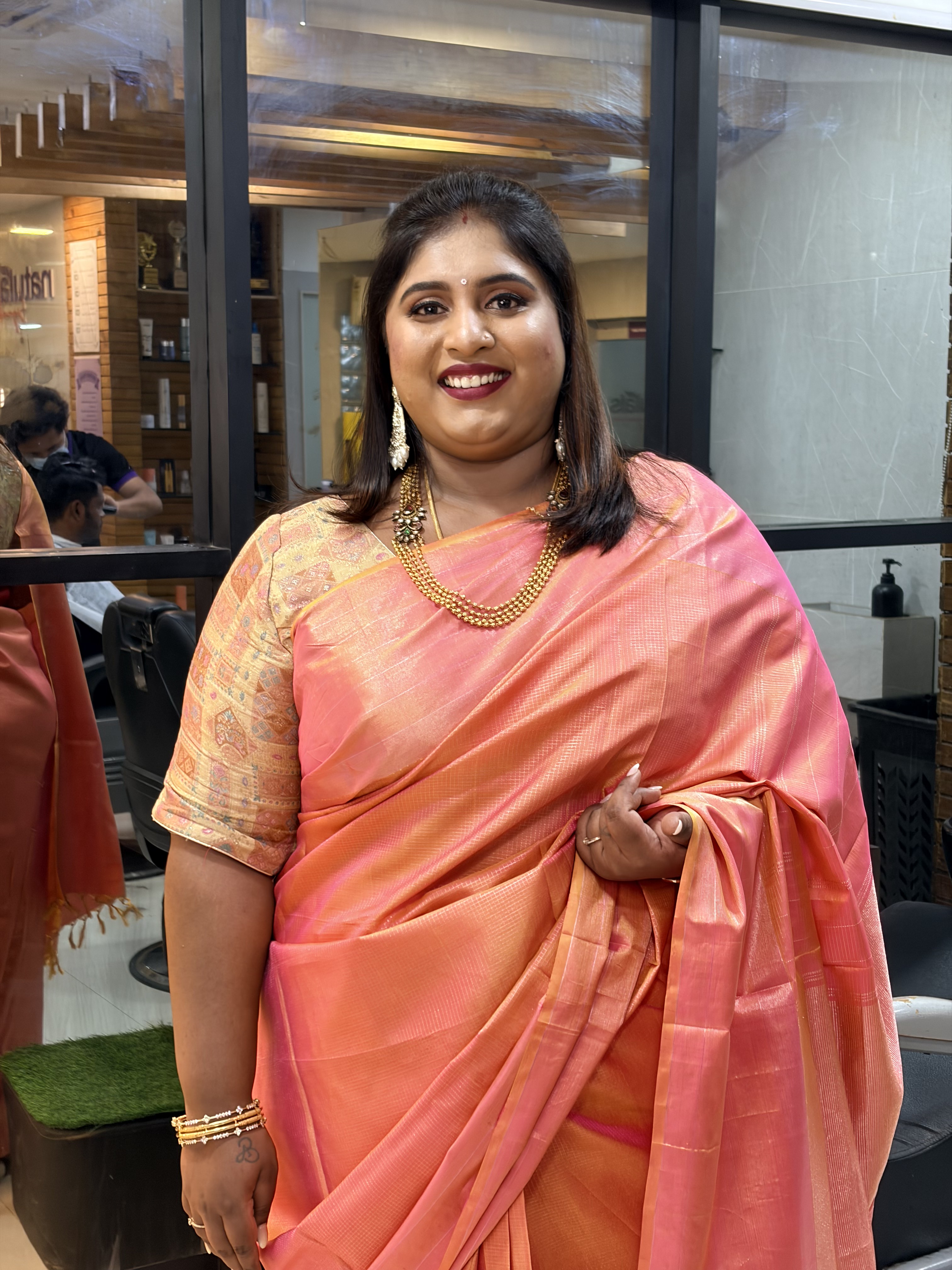 Peach Kanjeevaram
