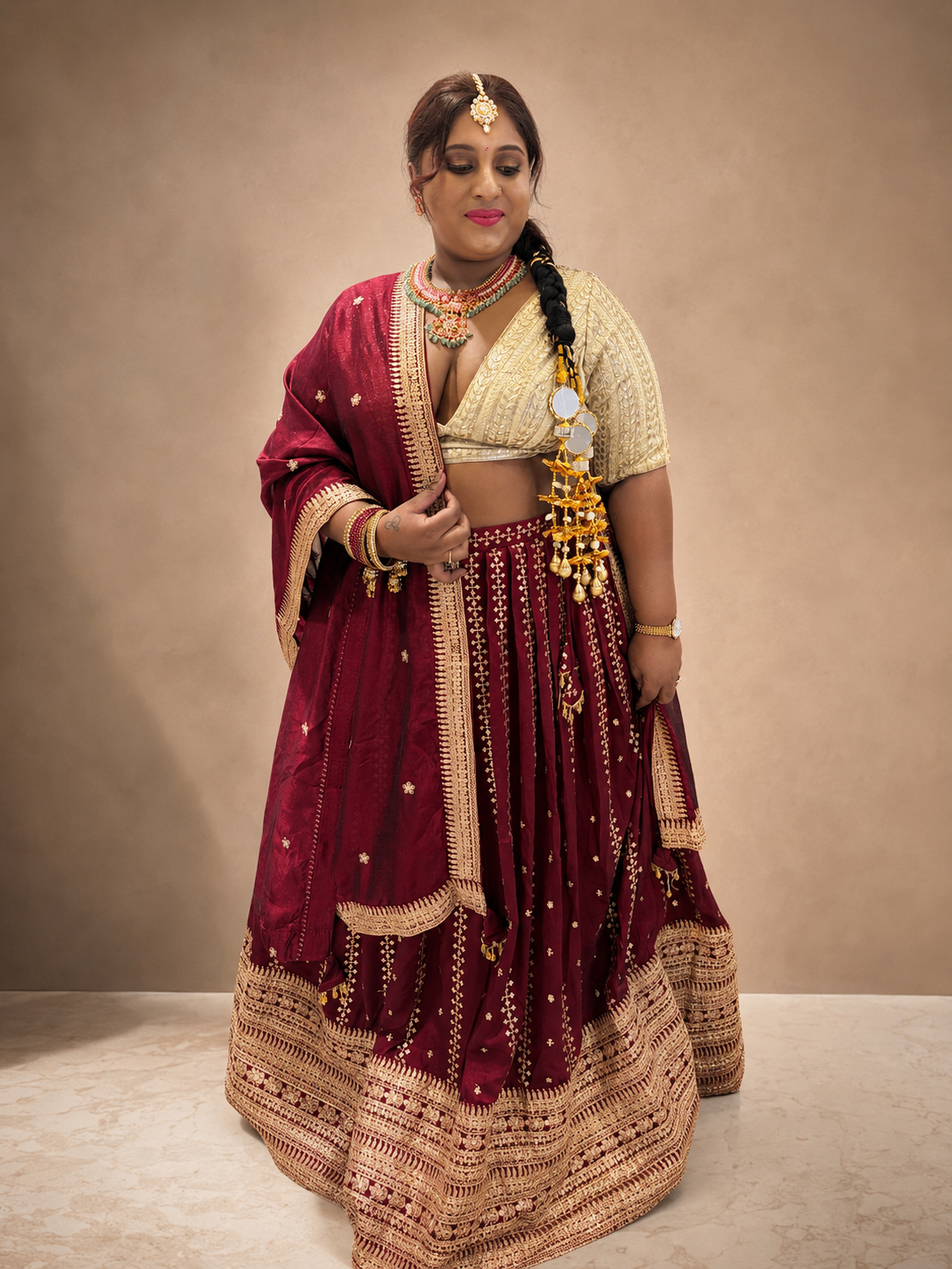Maroon lehenga