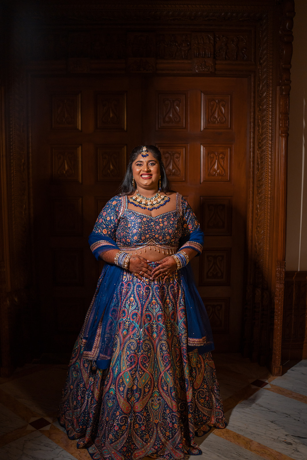Blue lehenga portrait